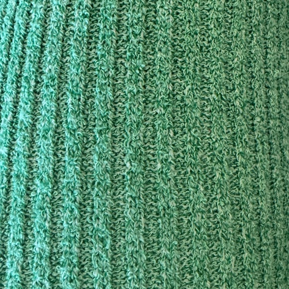 Green Ribbed Knit Flare Pants - Picture 2 of 3